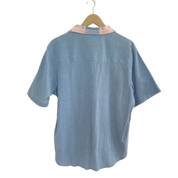 Vintage Light Blue Cottage Core Embroidered Blouse - Picture 5 of 5